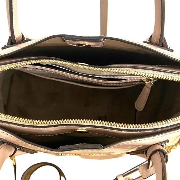 Michael Kors Blush Patent Leather Mercer Chain Dome Satchel - Picture 9 of 13